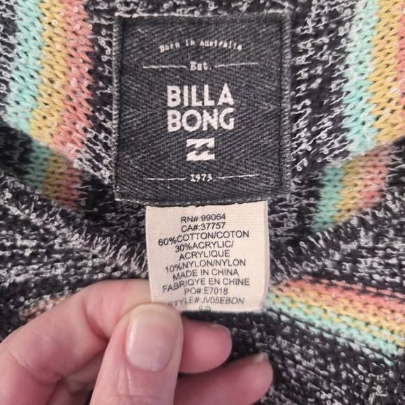 Billabong Multicolor Striped Baja Hoodie Juniors Size S ​**PERFECT FOR FALL!! - Picture 2 of 3
